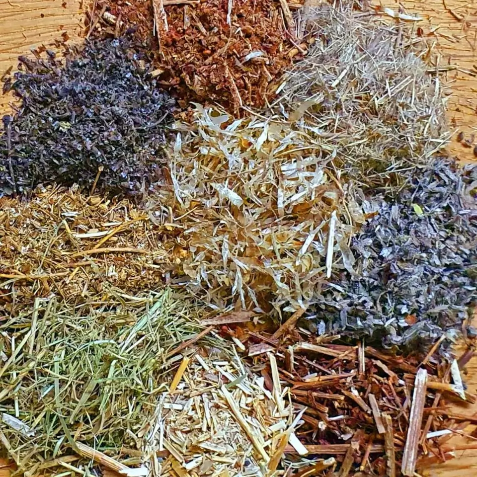 Zur Dekoration verwendete Materialien